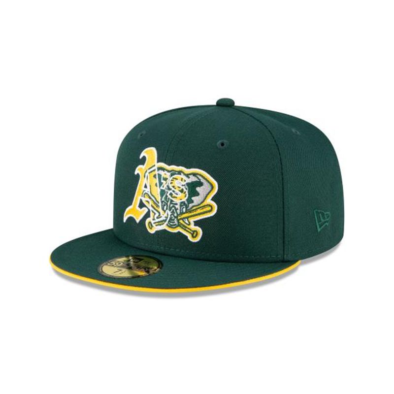 MLB Oakland Athletics Double Logo 59Fifty Fitted (THP0163) - Green New Era Caps